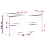 vidaXL Meuble TV avec LED chêne sonoma 100x34x50 cm bois d'ingénierie