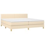 vidaXL Sommier à lattes de lit avec matelas Crème 200x200 cm Tissu