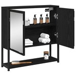 vidaXL Armoire de toilette avec miroir Chêne noir 60 x 16 x 60 cm