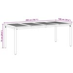 Table de jardin vidaXL 200x90x75 cm en bois solide d'acacia et métal