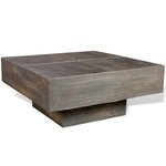 vidaXL Table basse carrée Marron foncé Bois massif de manguier