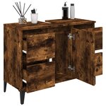 vidaXL Meuble d'évier chêne fumé 80x33x60 cm bois d'ingénierie
