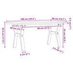 vidaXL Table basse cadre en Y 100x50x45 5 cm bois de pin massif acier