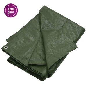vidaXL Bâche 180 g/m² 6x6 m Vert PEHD
