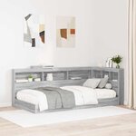 vidaXL Tête de lit de rangement Gris Sonoma 80 cm Bois d'ingénierie