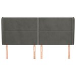 vidaXL Tête de lit avec oreilles Gris foncé 183x23x118/128 cm Velours