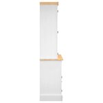 vidaXL Buffet haut Corona blanc 112x43x196 cm bois massif pin mexicain