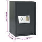 vidaXL Coffre-fort numérique électronique avec étagère Gris foncé 40x35x60 cm Acier