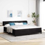 Lit à sommier avec matelas vidaXL Noir 200x200 cm en velours
