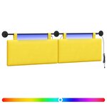 vidaXL Tête de lit suspendue Jaune clair Tissu en velours côtelé