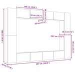 vidaXL Ensemble meuble TV 8 Pièces Chêne noir 100 x 30 x 30 cm