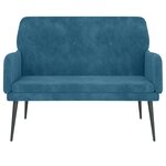 vidaXL Banc Bleu 108x79x79 cm Velours