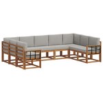 vidaXL Ensemble de canapés d'extérieur 9 pc Gris Naturel et Clair