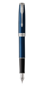 PARKER Sonnet Stylo plume  Bleu satiné  Plume moyenne  Coffret cadeau