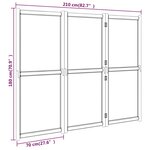 vidaXL Cloison de séparation 3 panneaux Blanc crème 210x180 cm