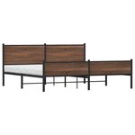 vidaXL Cadre de lit en métal sans matelas chêne marron 193x203 cm