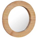 vidaXL Miroir mural 40 cm Teck Rond