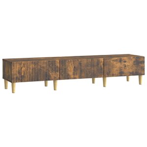 vidaXL Meuble TV Chêne fumé 147 x 34 5 x 30 cm Bois d'ingénierie