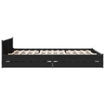 vidaXL Cadre de lit avec tiroirs sans matelas noir 140x200 cm