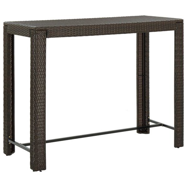 vidaXL Table de bar de jardin Marron 140 5x60 5x110 5cm Résine tressée