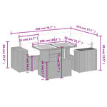 vidaXL Salon de jardin 5 Pièces avec coussins noir résine tressée