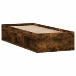 vidaXL Cadre de lit chêne fumé 75x190 cm petit simple