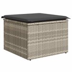vidaXL Salon de jardin avec coussins 7 Pièces gris clair résine tressée