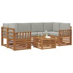 vidaXL Ensemble de canapés d'extérieur 7 Pièces Gris Naturel et Clair