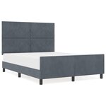 vidaXL Cadre de lit gris foncé  160x200 cm  velours