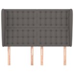 vidaXL Tête de lit avec oreilles Gris 147x23x118/128 cm Similicuir