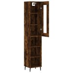 vidaXL Buffet haut Chêne fumé 34 5x34x180 cm Bois d'ingénierie