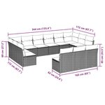 vidaXL Salon de jardin avec coussins 13 Pièces marron résine tressée