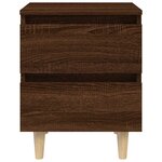 vidaXL Table de chevet avec pieds en bois Chêne marron 40x35x50 cm