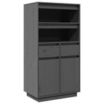 vidaXL Buffet haut Gris 60x40x116 5 cm Bois massif de pin