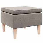 vidaXL Tabouret avec pieds en bois Taupe Tissu