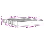 vidaXL Cadre de lit sans matelas cire marron 150x200cm bois pin massif