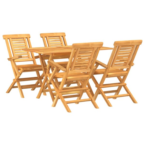 vidaXL Ensemble à manger de jardin 5 Pièces Bois de teck massif