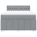 vidaXL Sommier à lattes de lit avec matelas Gris clair 140x200cm Tissu