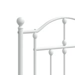 vidaXL Cadre de lit métal sans matelas et pied de lit blanc 120x190 cm