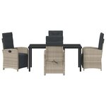 vidaXL Ensemble de salle à manger pour jardin 5 Pièces Gris clair