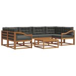 vidaXL Ensemble de canapés d'extérieur 7 Pièces Naturel et Anthracite