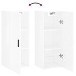 vidaXL Armoire murale blanc brillant 34 5x34x90 cm
