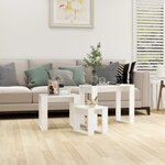 vidaXL Tables gigognes 3 Pièces Blanc Bois d'ingénierie