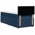 vidaXL Sommier à lattes de lit avec matelas Bleu 90x190 cm Tissu