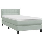 vidaXL Sommier à lattes de lit et matelas gris clair 80x220 cm velours
