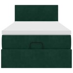 vidaXL Cadre de lit ottoman avec matelas vert foncé 90x200 cm velours