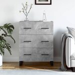 vidaXL Buffet gris béton 69 5x34x90 cm bois d'ingénierie