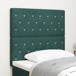 Tête de lit vidaXL Capitonnée avec Boutons Cristaux Vert Foncé 100 cm Velours