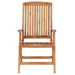vidaXL Chaises inclinables de jardin avec coussins 4 Pièces Teck solide