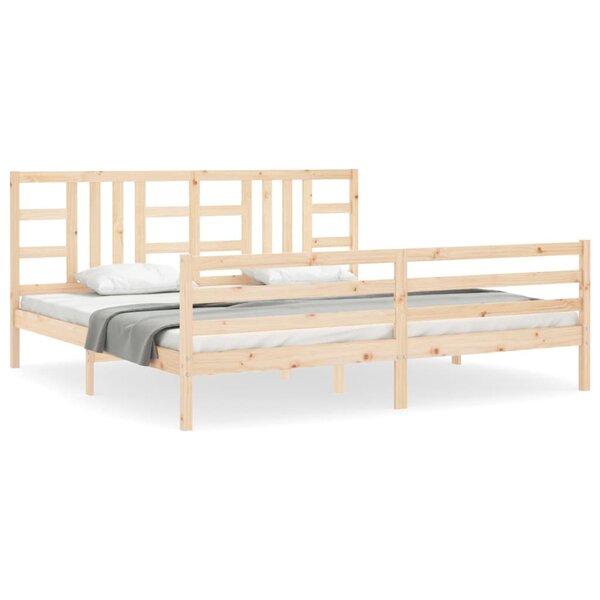 vidaXL Cadre de lit avec tête de lit 200x200 cm bois massif